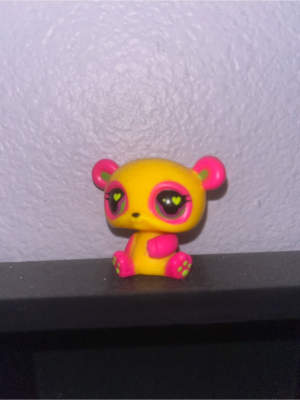 Littlest Pet Shop Yellow and Hot Pink Panda Figurine #205